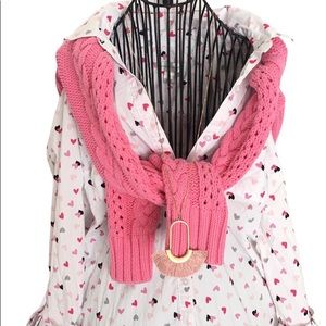 Christopher & Banks heart casual shirt Size M